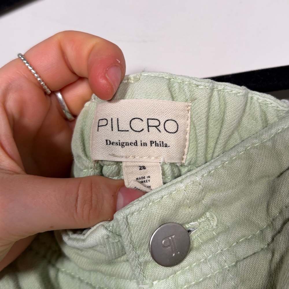 Pilcro The Breaker Mid-Rise Tapered Pull-On Jeans in Moss - 28 - Picture 6 of 6
